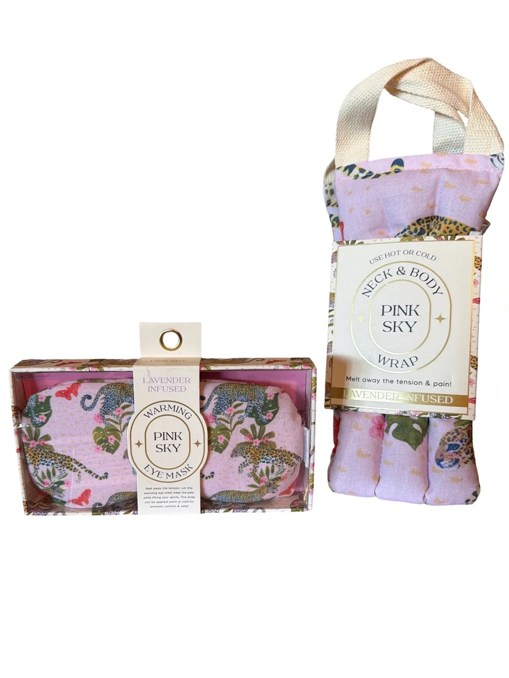 Pink Sky NWT Lavender-Infused Neck & Body Wrap and Eye Mask Pampering Gift Set